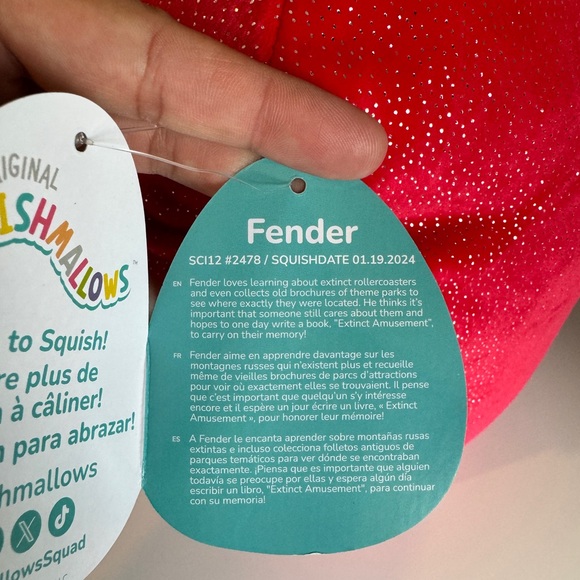 Fender the Candy Apple ⭐️CHECK IN SERIES⭐️ Squishmallow - Picture 6 of 6